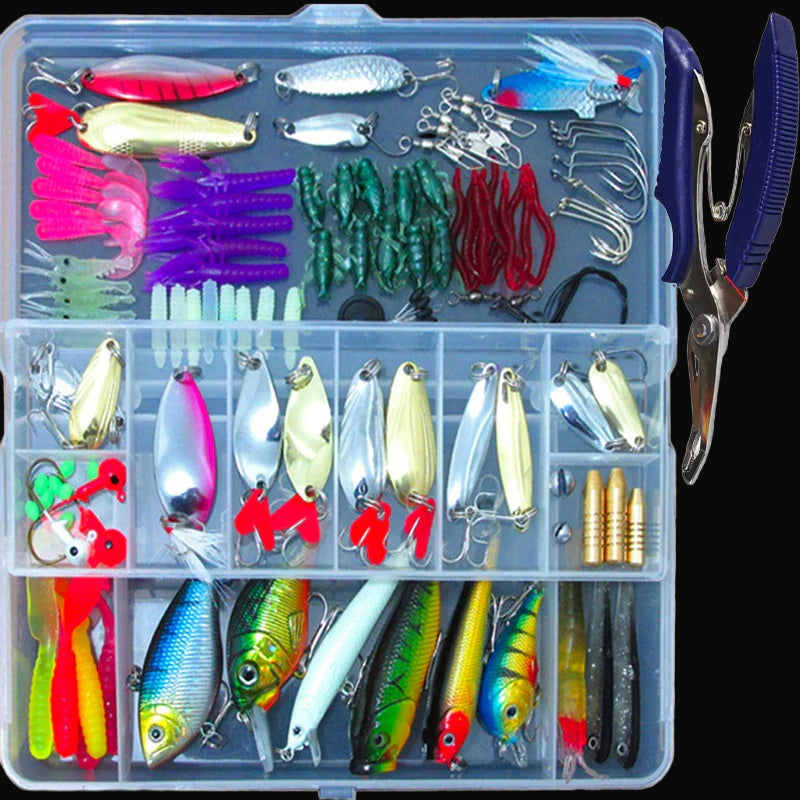 Driftline 132-Piece Fishing Lure & Tackle Kit on dark studio background