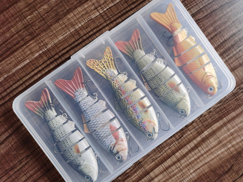 Bionic hard bait fishing lure set with storage box