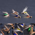 Hand-bound fly fishing lure construction detail