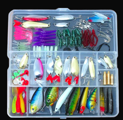 Driftline 132-Piece Tackle Kit contents on dark studio background