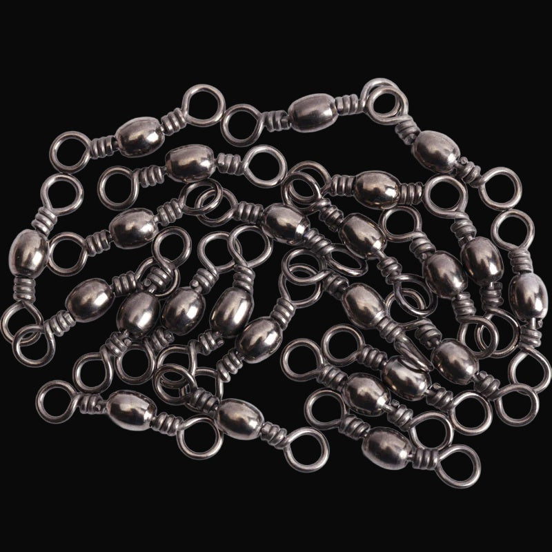 Driftline Stainless Steel Fishing Swivels bulk pack on dark studio background