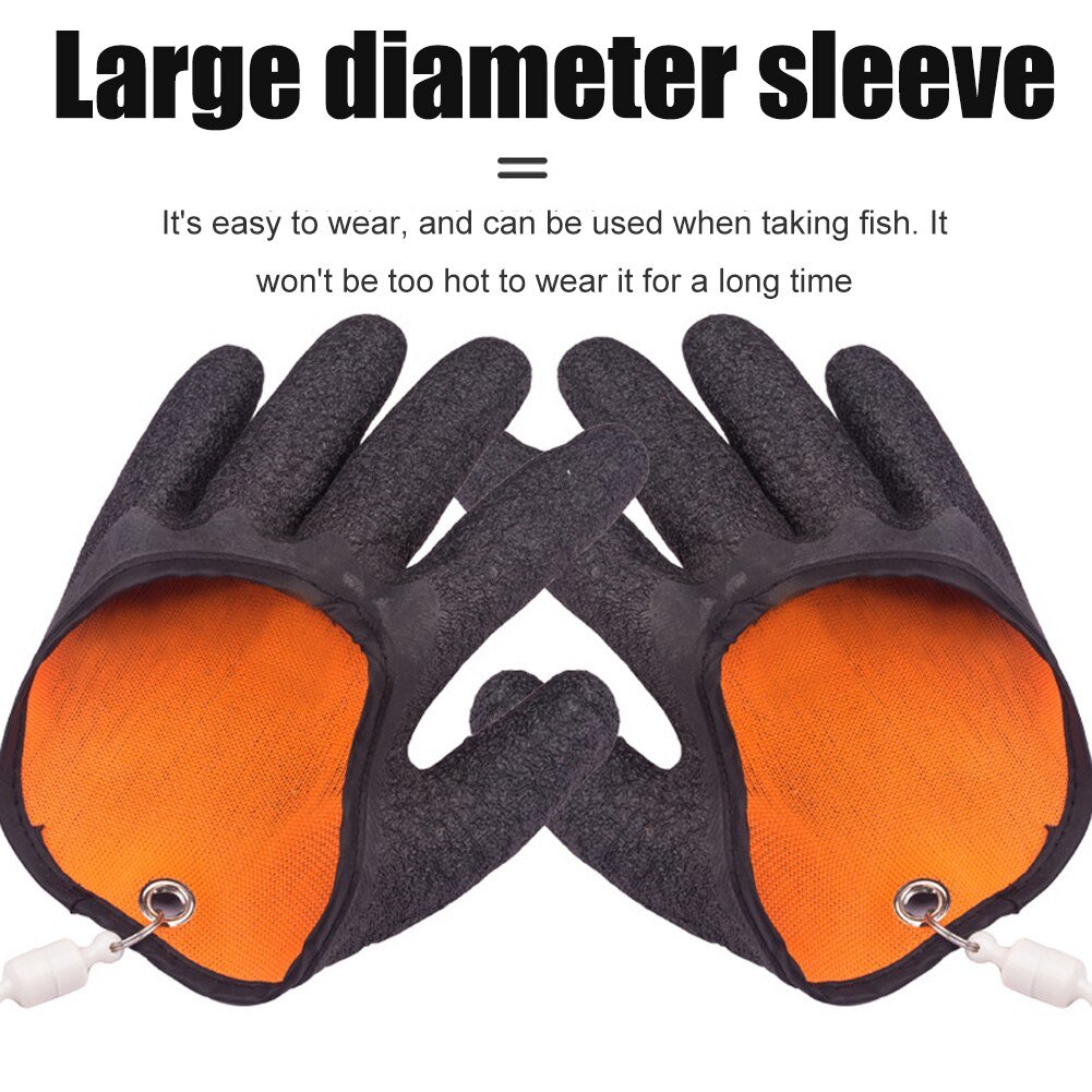 Cut-resistant latex-coated fishing glove