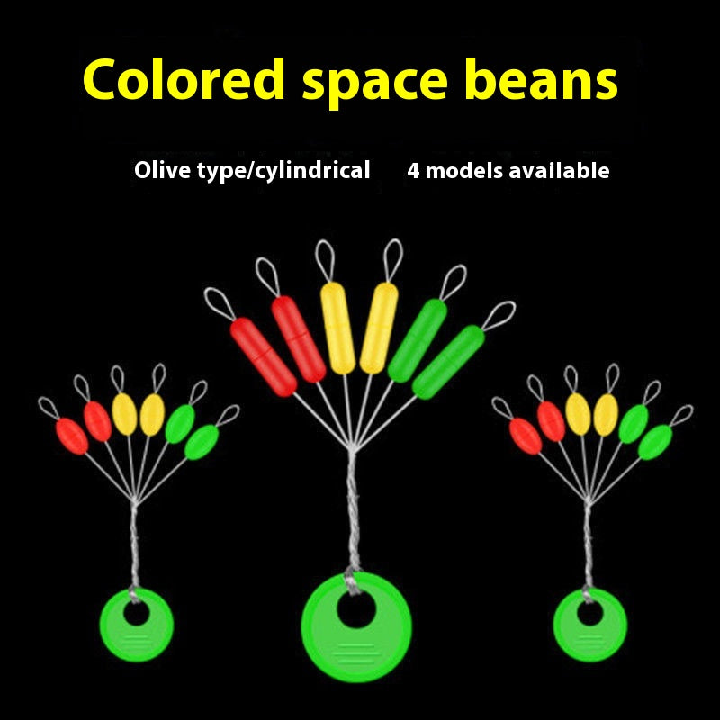 Rubber space beans on a fishing rig