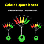 Rubber space beans on a fishing rig