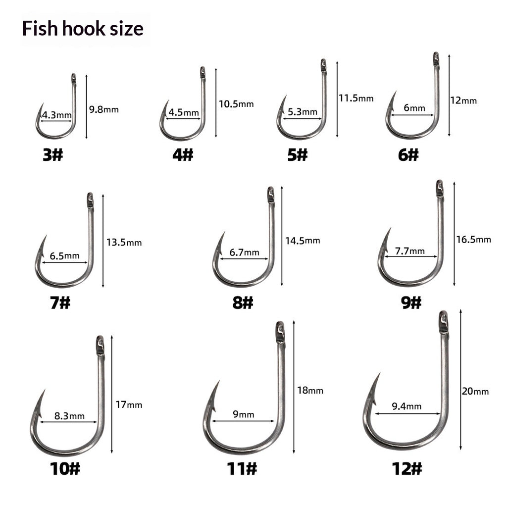 Alloy barbed fishhooks in compartment storage box