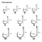 Alloy barbed fishhooks in compartment storage box