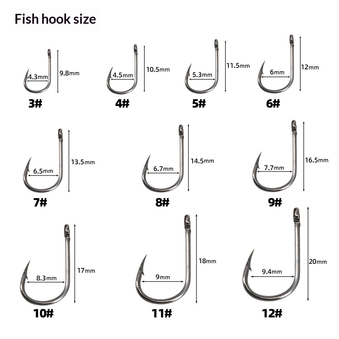 Alloy barbed fishhooks in compartment storage box