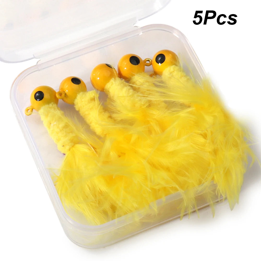 Driftline feather jig lures — effective in lakes, rivers, reservoirs, and ponds