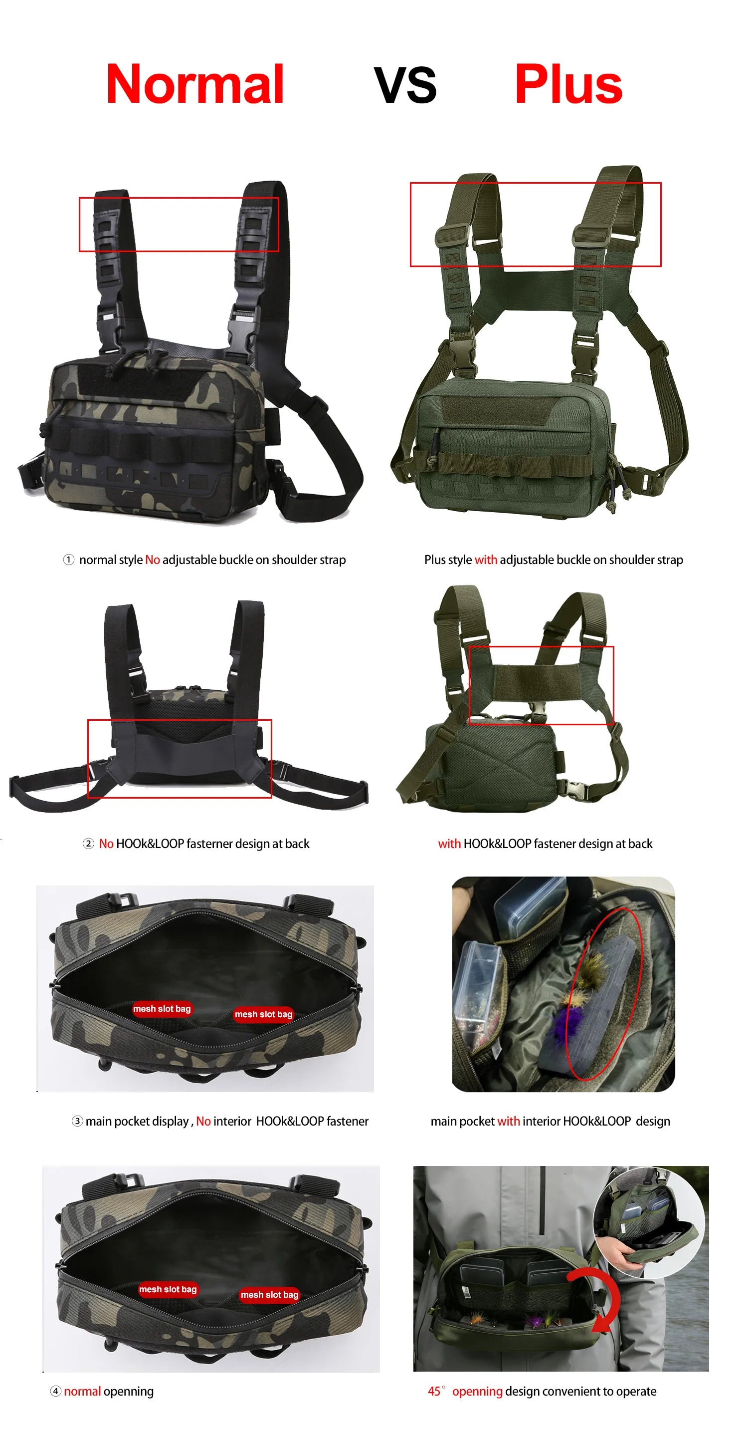 Fishing Vest Bag Men's Camo Fishing Lures Utility Tackle Chest Bags Waist Pack Outdoor Mountaineering Camping Hiking Hunting