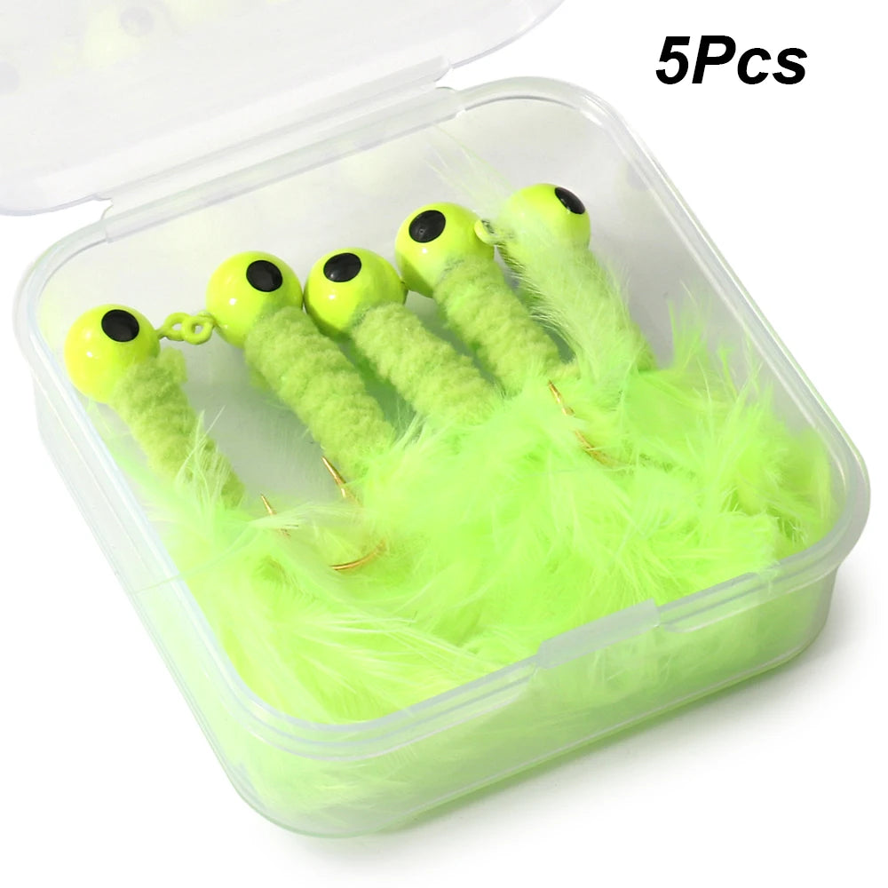 Driftline Feather Jig Head Lure Kit — available in 5PCS A, B, C, D, E and multicolor variants