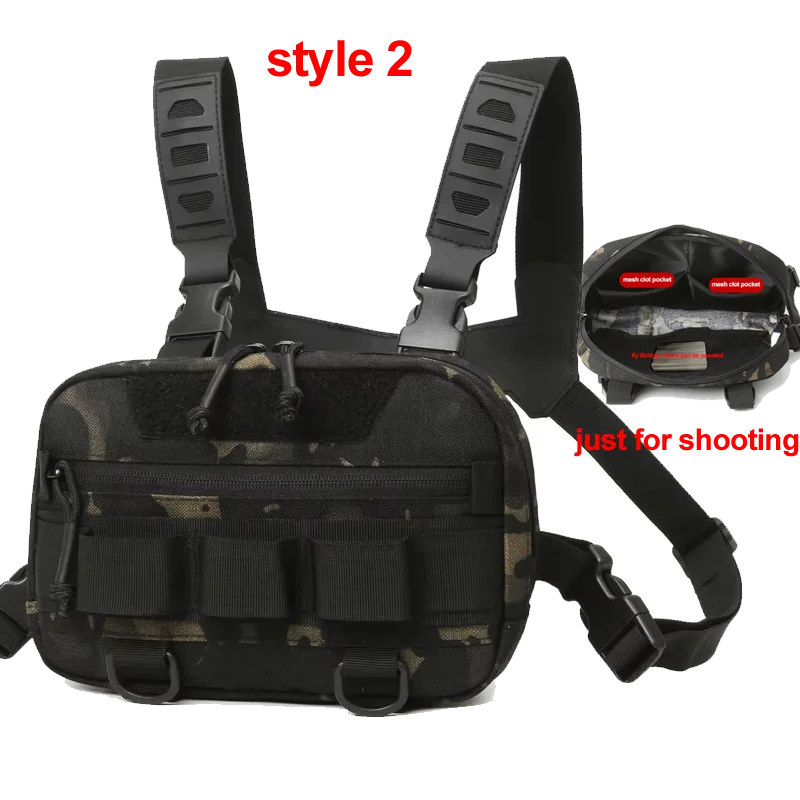 Fishing Vest Bag Men's Camo Fishing Lures Utility Tackle Chest Bags Waist Pack Outdoor Mountaineering Camping Hiking Hunting