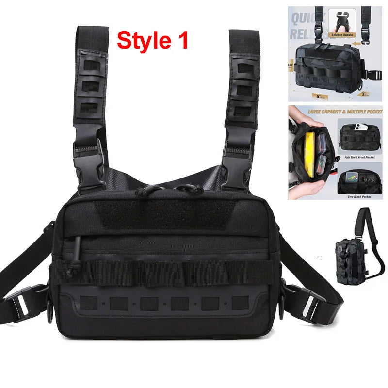 Fishing Vest Bag Men's Camo Fishing Lures Utility Tackle Chest Bags Waist Pack Outdoor Mountaineering Camping Hiking Hunting