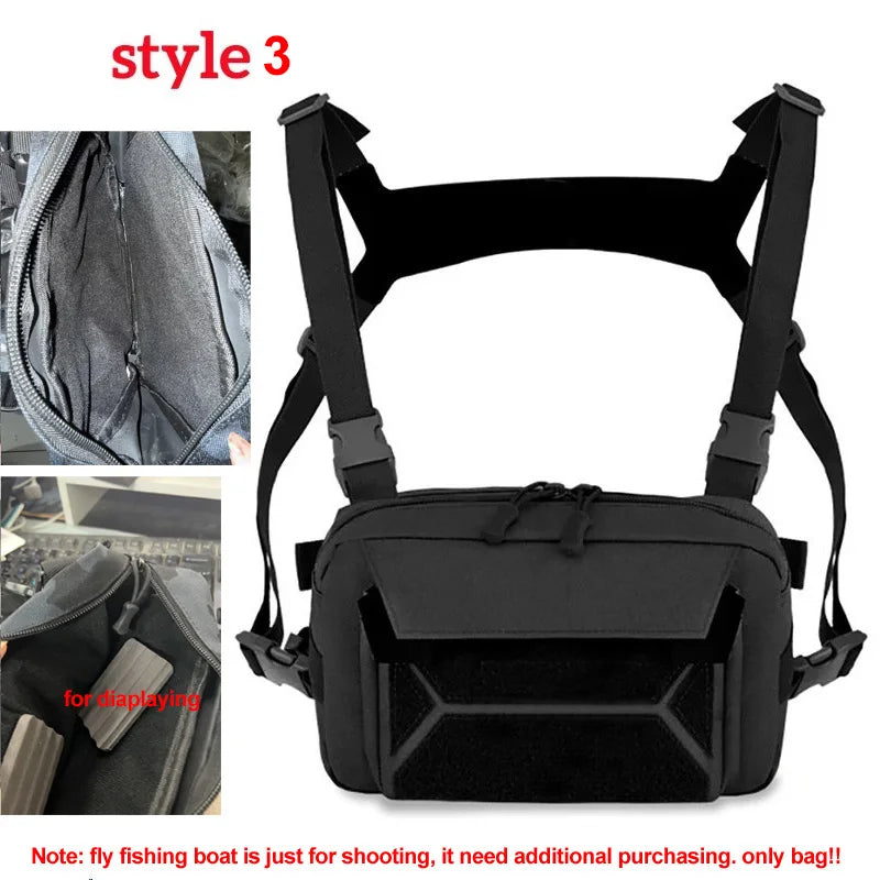 Fishing Vest Bag Men's Camo Fishing Lures Utility Tackle Chest Bags Waist Pack Outdoor Mountaineering Camping Hiking Hunting