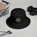 Driftline Outdoors fishing bucket hat in black — front view