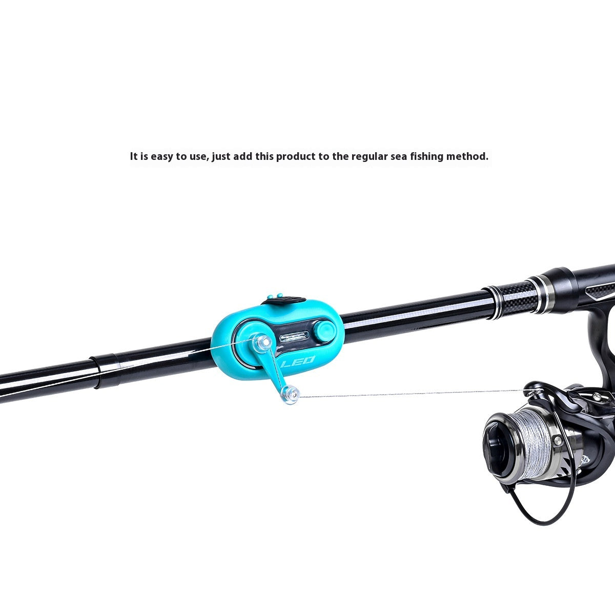 Night fishing alarm LED signal light glowing in the dark