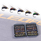Fly fishing lure detail showing wool body and hook