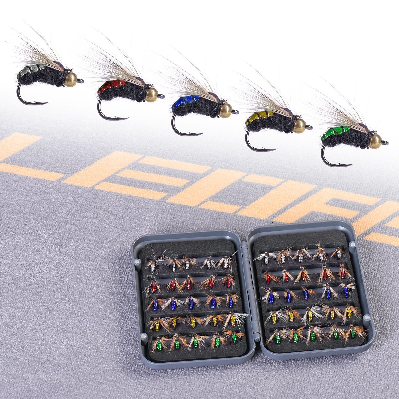 Fly fishing lure detail showing wool body and hook